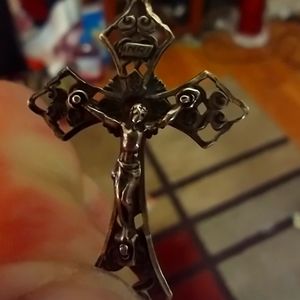 Antique sterling silver Italian crucifix